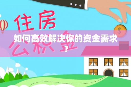 子洲如何高效解决你的资金需求？