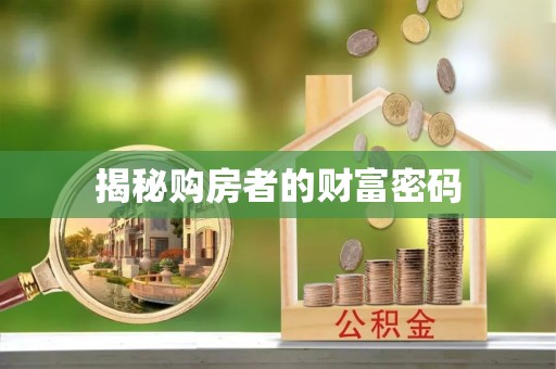 子洲揭秘购房者的财富密码
